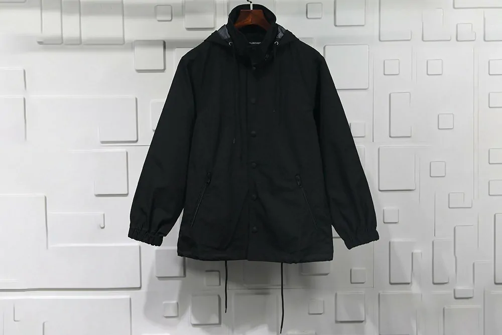 balenciaga stand collar stormsuit black