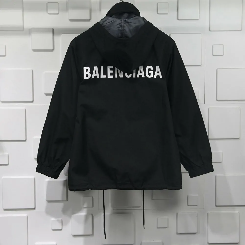 balenciaga stand collar stormsuit black