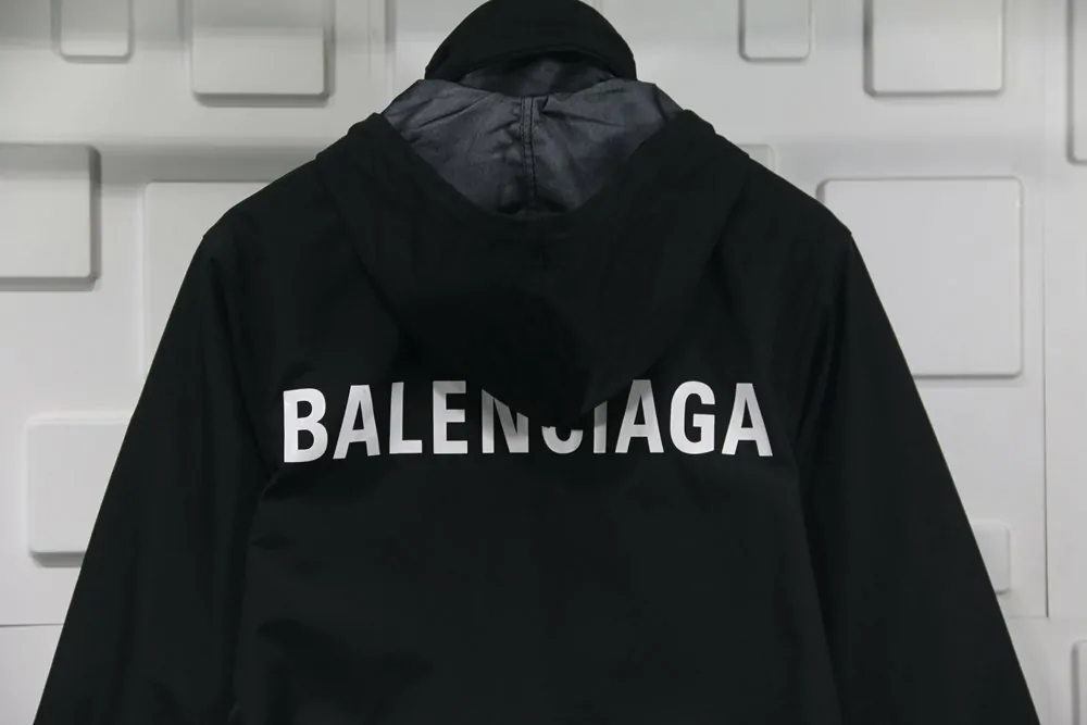 balenciaga stand collar stormsuit black