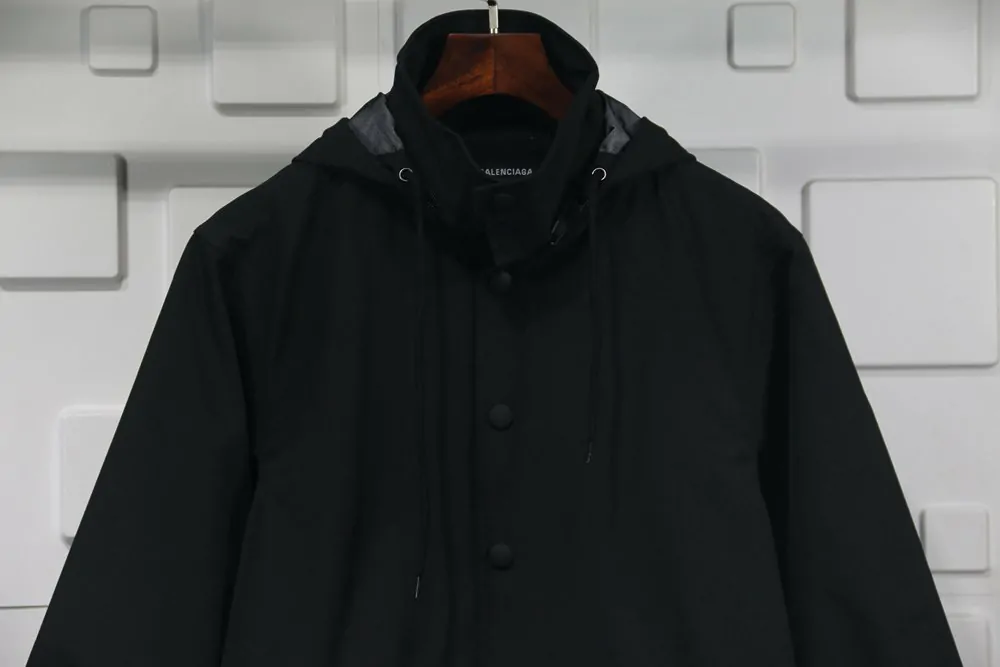 balenciaga stand collar stormsuit black