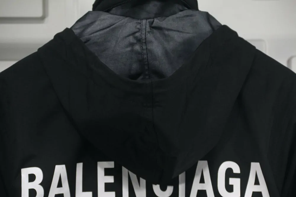 balenciaga stand collar stormsuit black