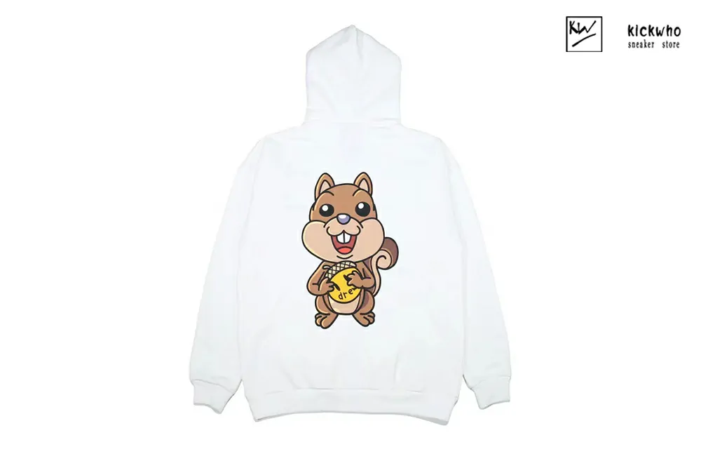 drew house squirrel zipper hoodie white