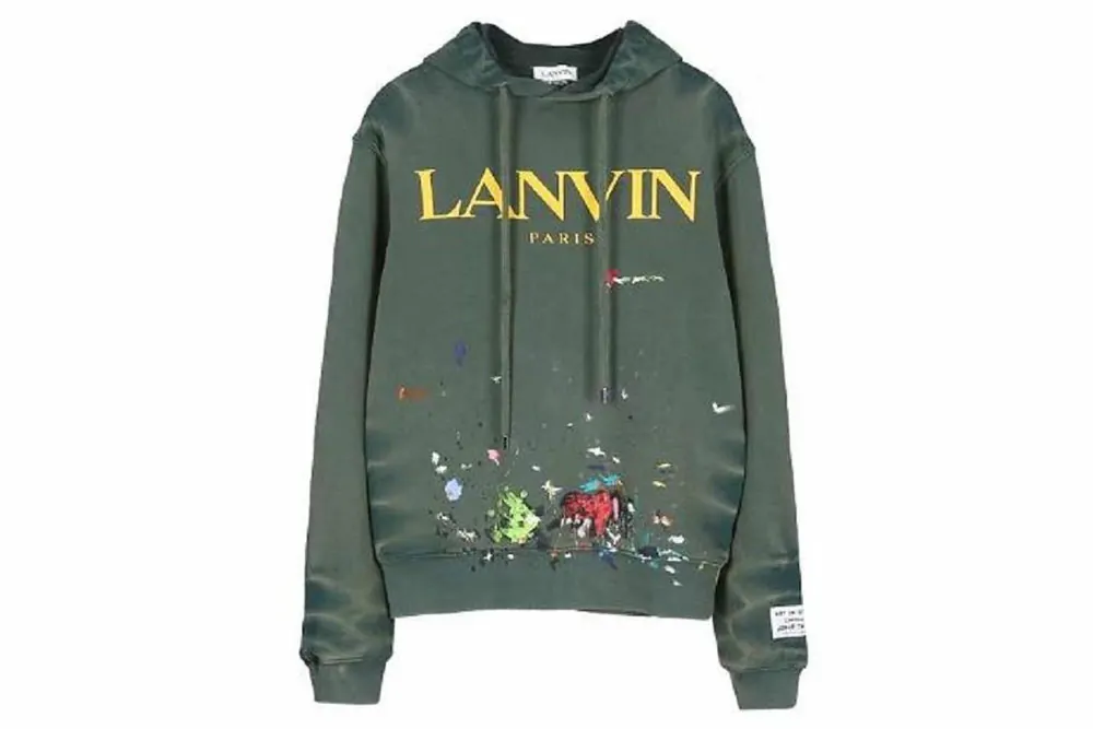 lanvin x gallery dept painted hoodie green