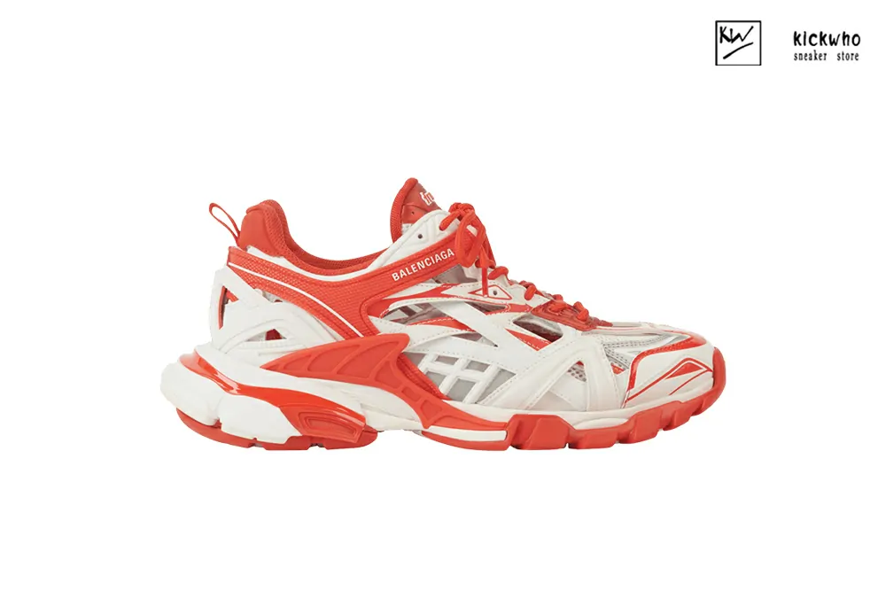 balenciaga track.2 open sneaker ''white red''