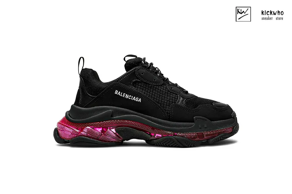 balenciaga triple s sneaker ''clear sole - black pink neon''