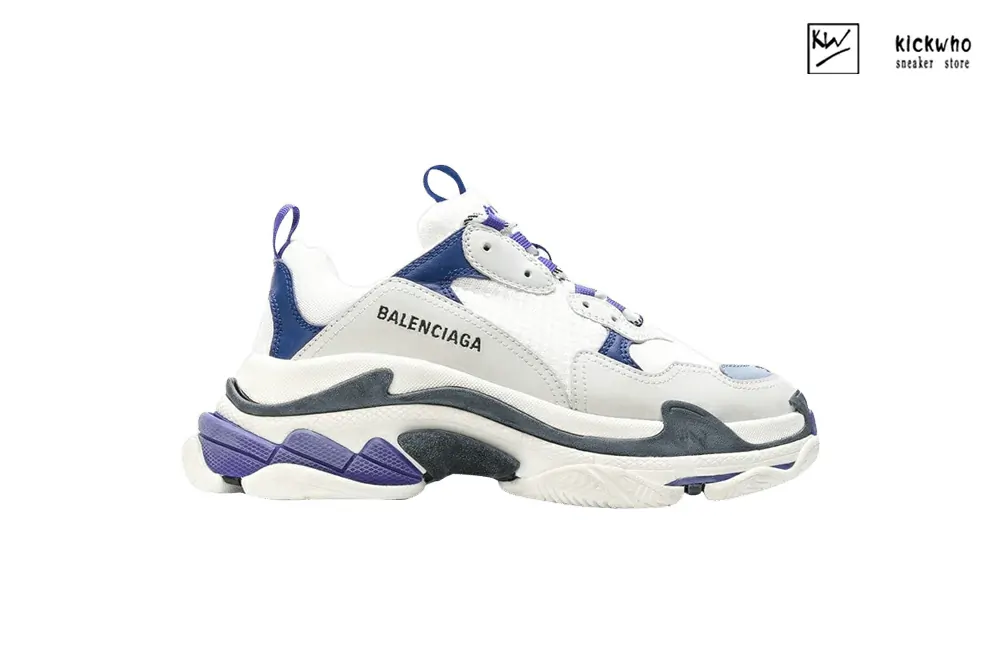 balenciaga wmns triple s trainer ''white navy purple''