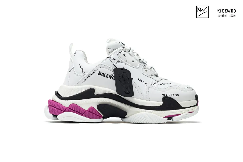 balenciaga wmns triple s ''white black fuchsia''