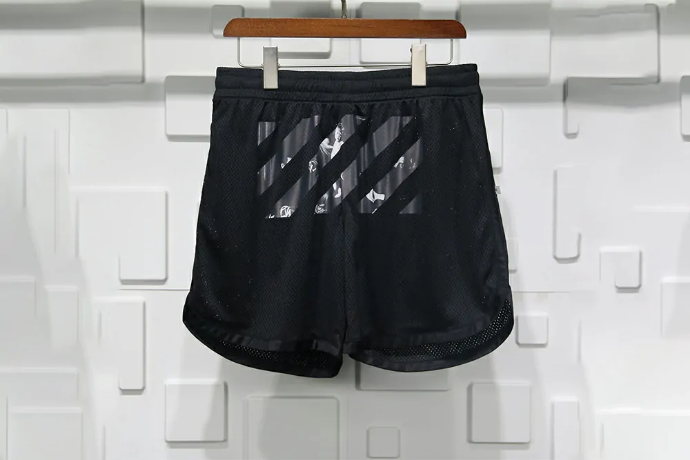 offwhite diagonal paint shorts