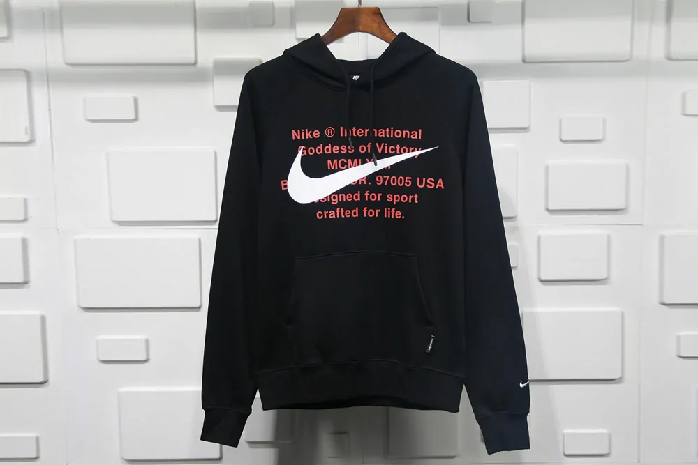 nike nsw swoosh pullover hoodie black