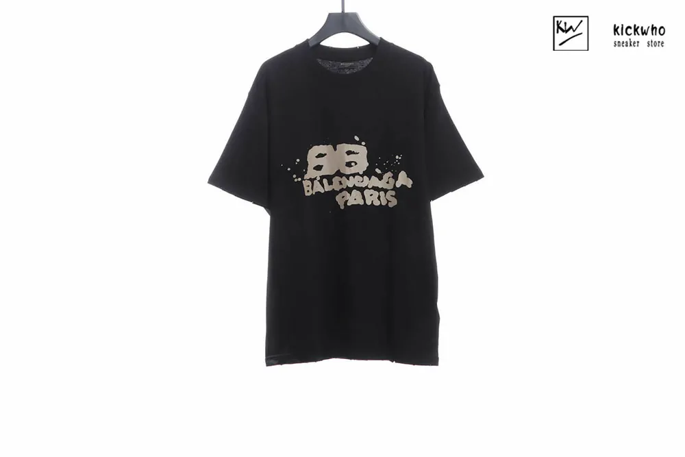 balenciaga hand drawn bb t-shirt black