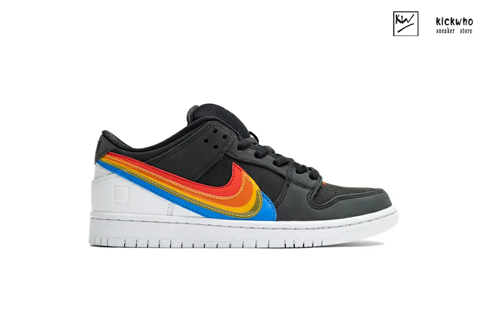 polaroid x nike sb dunk low black rainbow