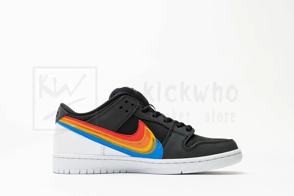 polaroid x nike sb dunk low black rainbow