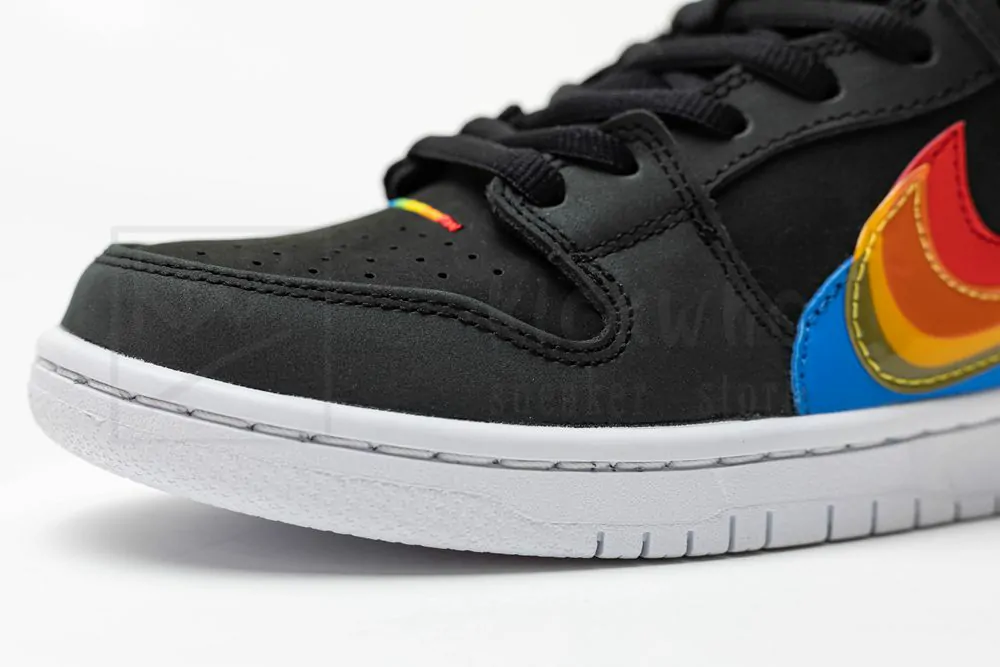 polaroid x nike sb dunk low black rainbow