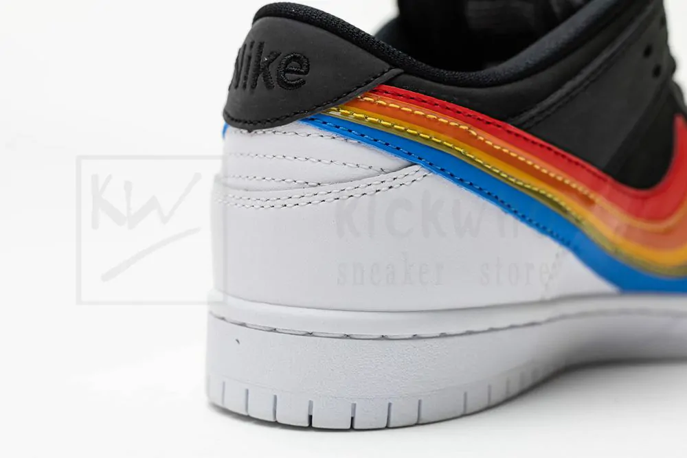 polaroid x nike sb dunk low black rainbow