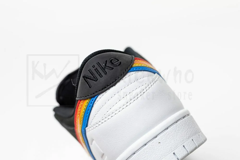 polaroid x nike sb dunk low black rainbow