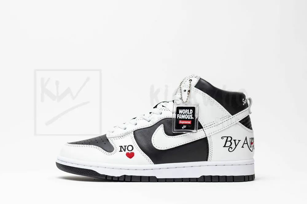 sup x nike sb dunk high by any means white black