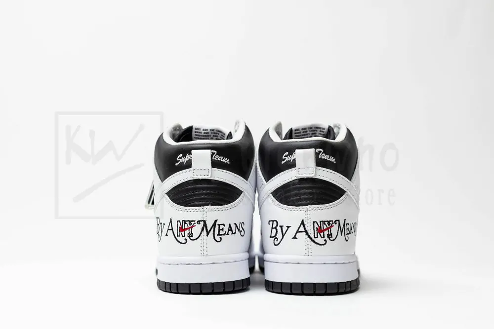 sup x nike sb dunk high by any means white black