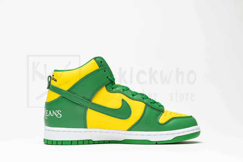 sup x nike sb dunk high by any means green yellow