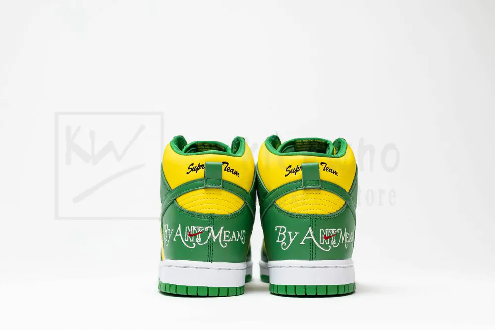 sup x nike sb dunk high by any means green yellow