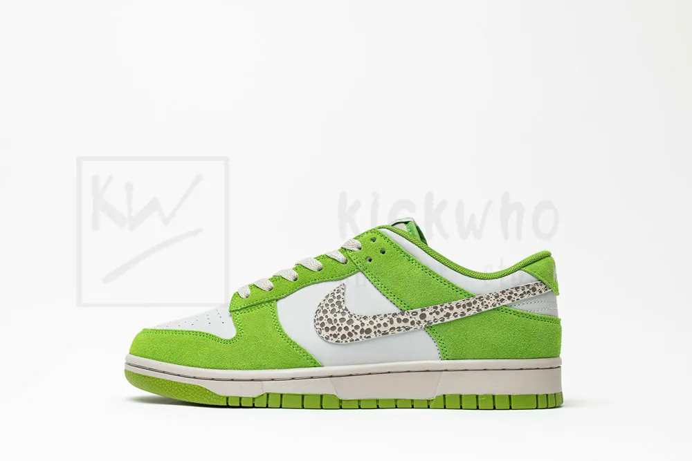 nike dunk low as safari swoosh chlorophyll