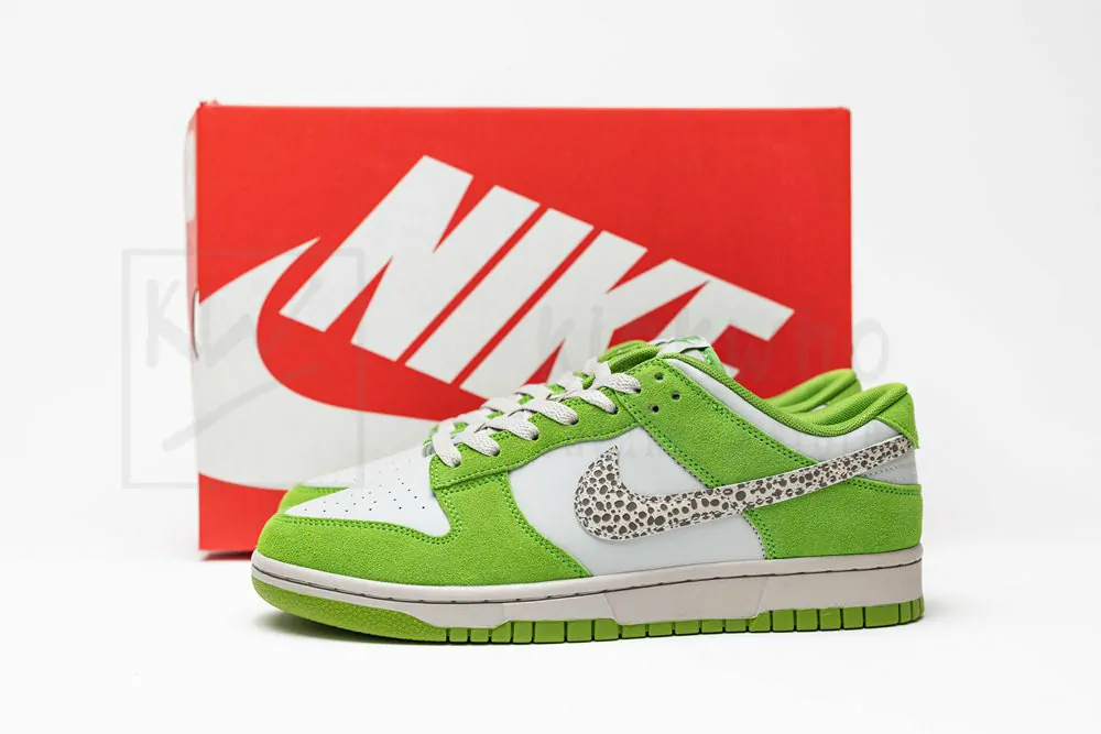 nike dunk low as safari swoosh chlorophyll