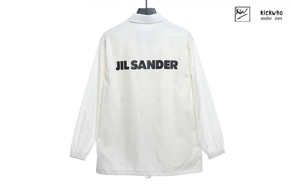 jil sander logo jacket white