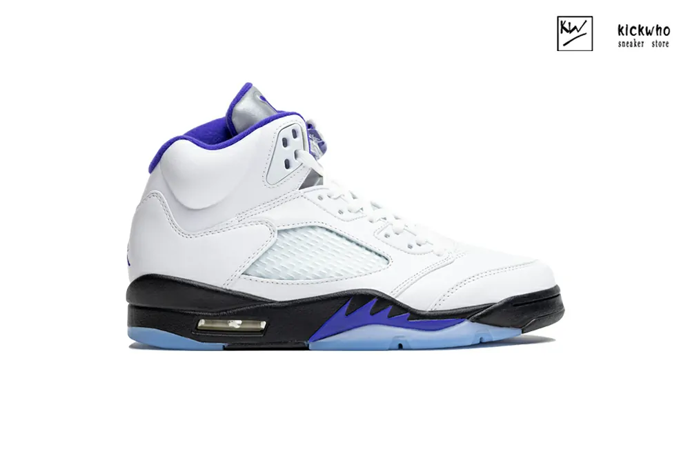 air jordan 5 white/dark concord-black