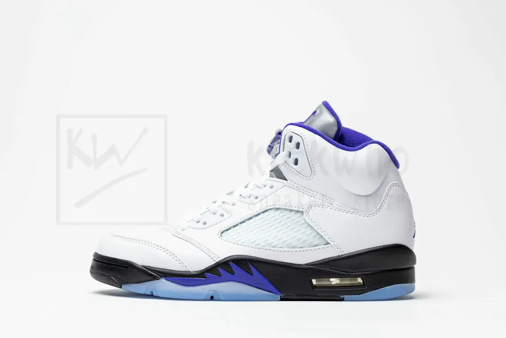 air jordan 5 white/dark concord-black