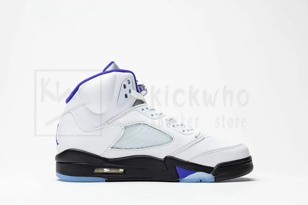 air jordan 5 white/dark concord-black