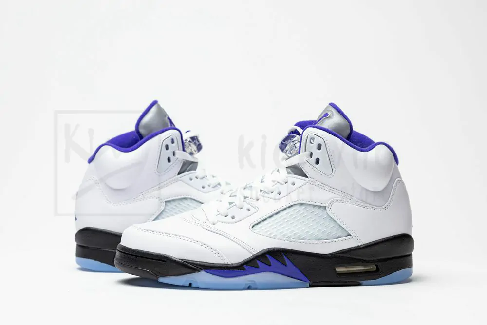 air jordan 5 white/dark concord-black