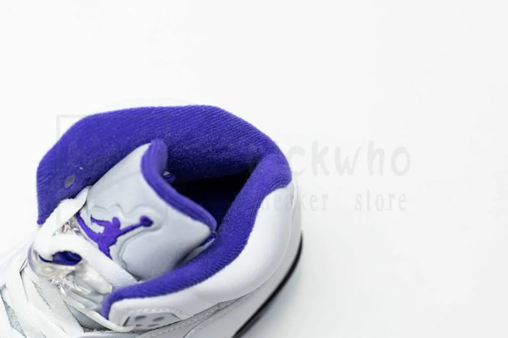 air jordan 5 white/dark concord-black