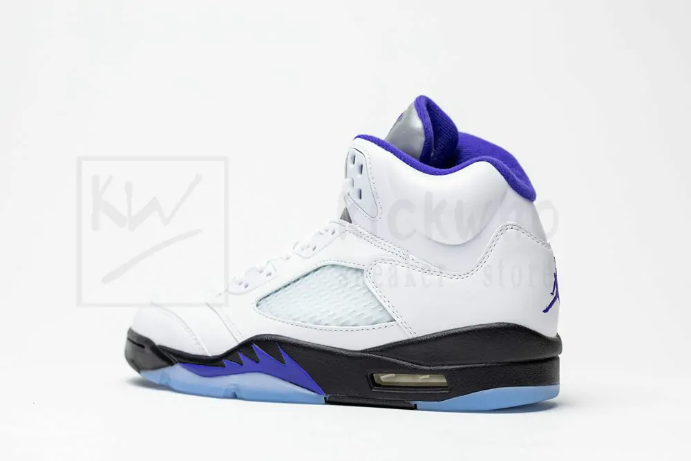 air jordan 5 white/dark concord-black