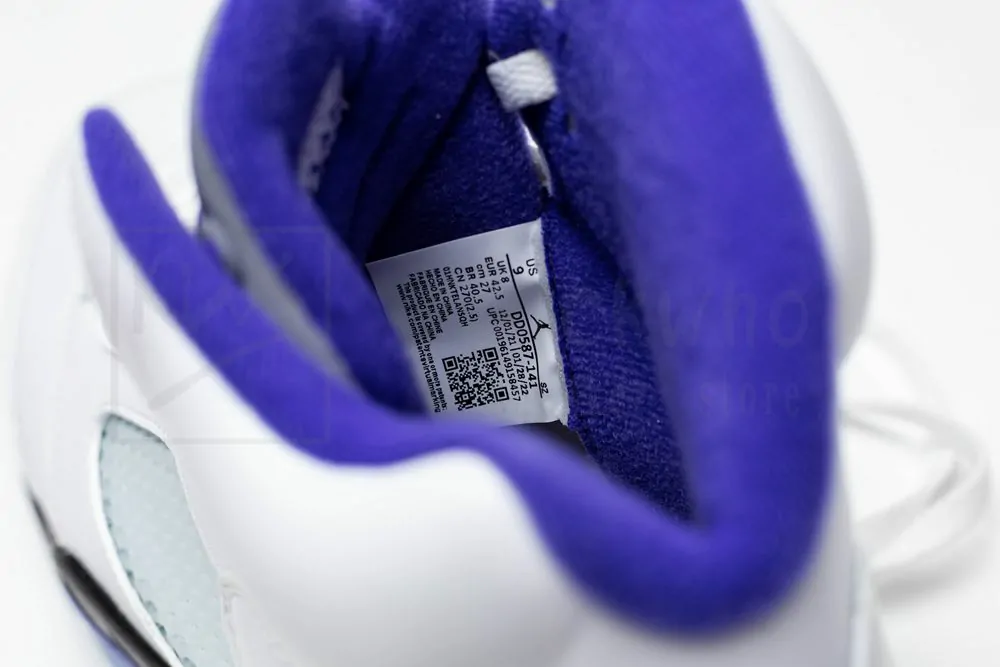 air jordan 5 white/dark concord-black