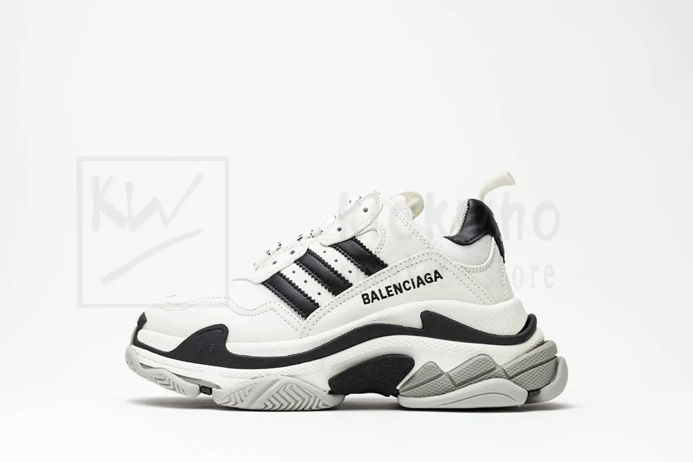 ad*s x balenciaga triple-s black white