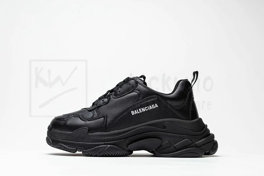 balenciaga triple s sneaker in leather black