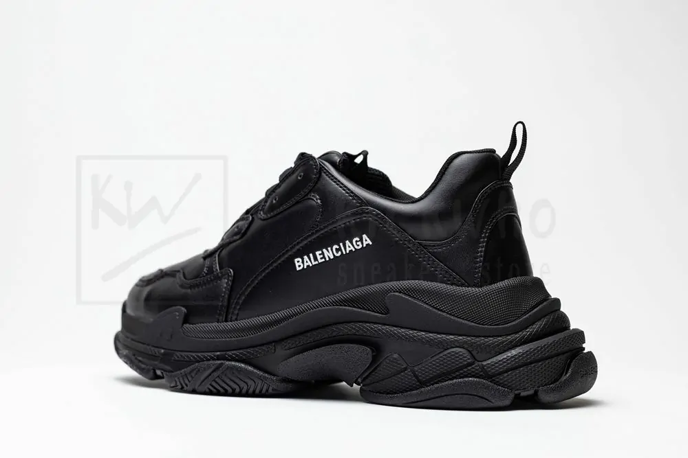 balenciaga triple s sneaker in leather black