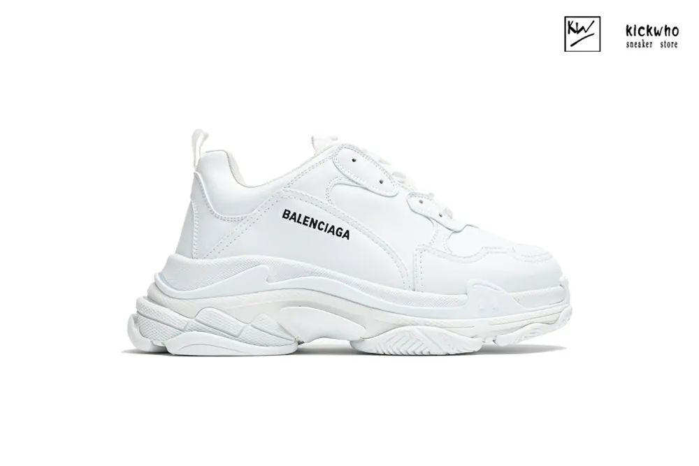 balenciaga triple s sneaker in leather white