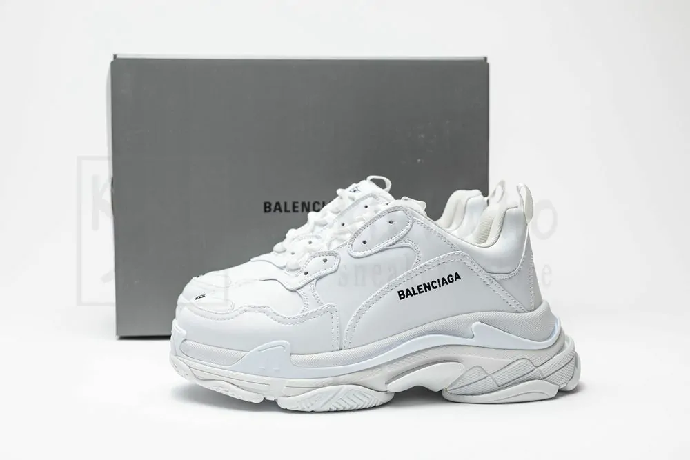 balenciaga triple s sneaker in leather white