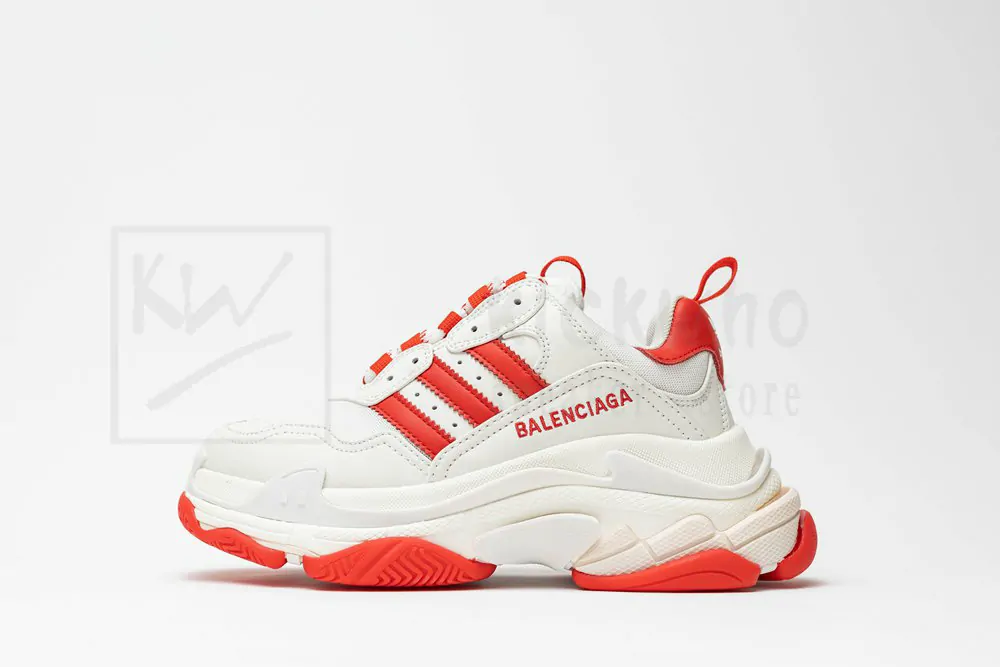 ad*s x balenciaga triple-s white red