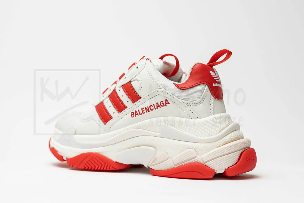 ad*s x balenciaga triple-s white red