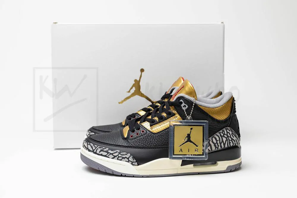 jordan 3 retroblack cement gold