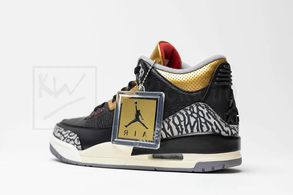 jordan 3 retroblack cement gold