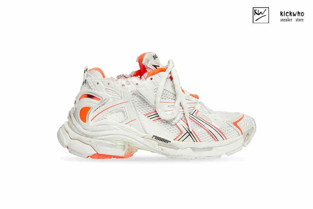 balenciaga runner white orange