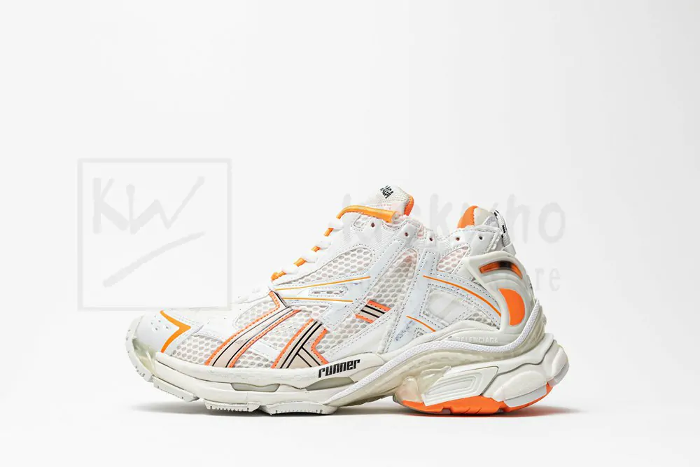 balenciaga runner white orange