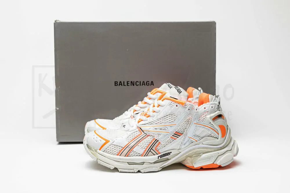 balenciaga runner white orange