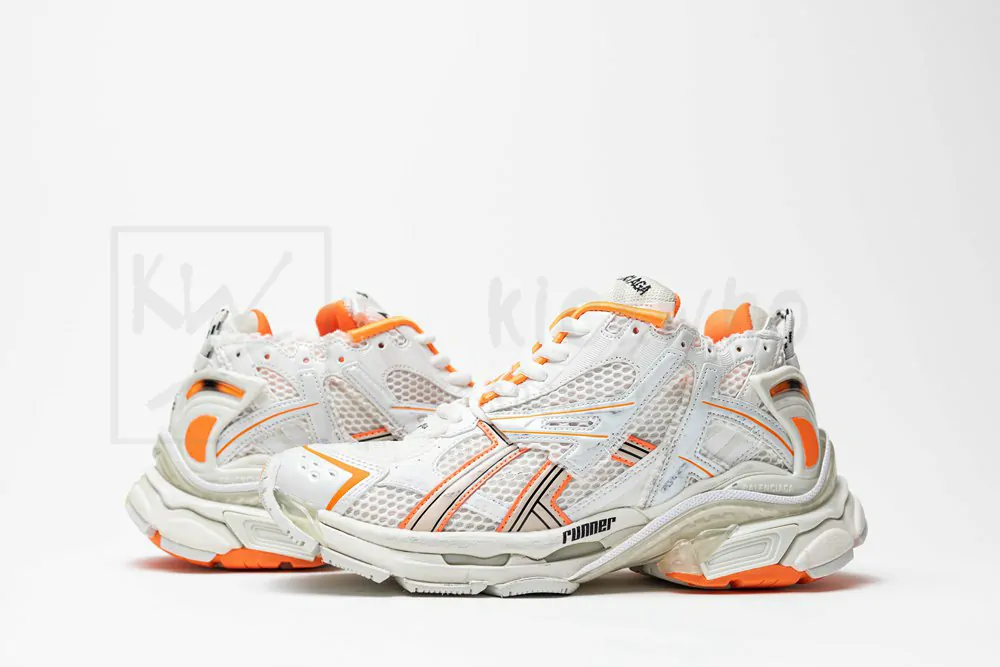 balenciaga runner white orange