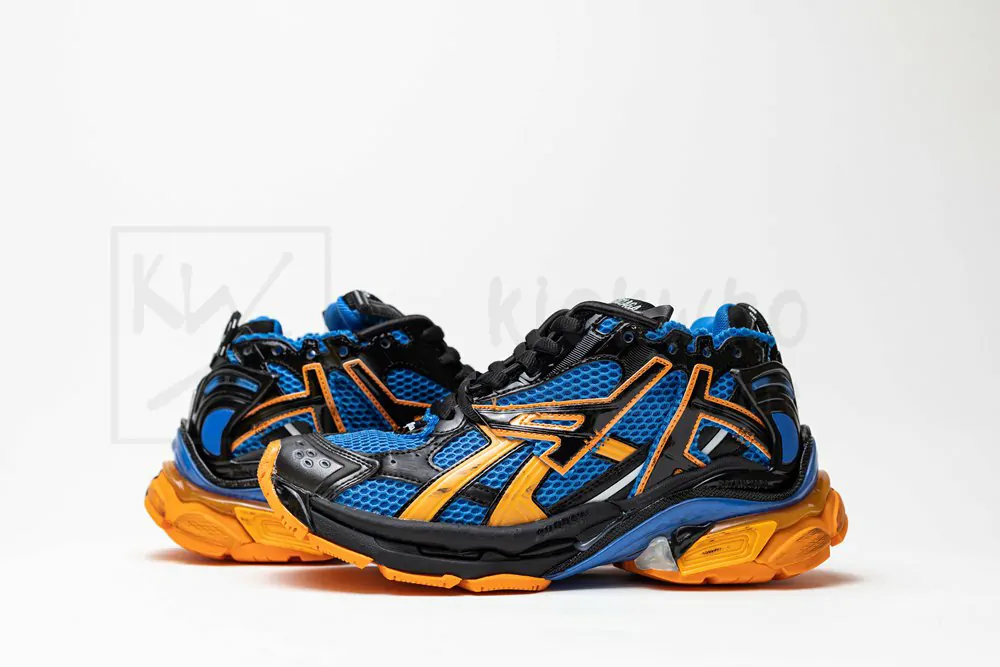 balenciaga runner sneaker blue orange