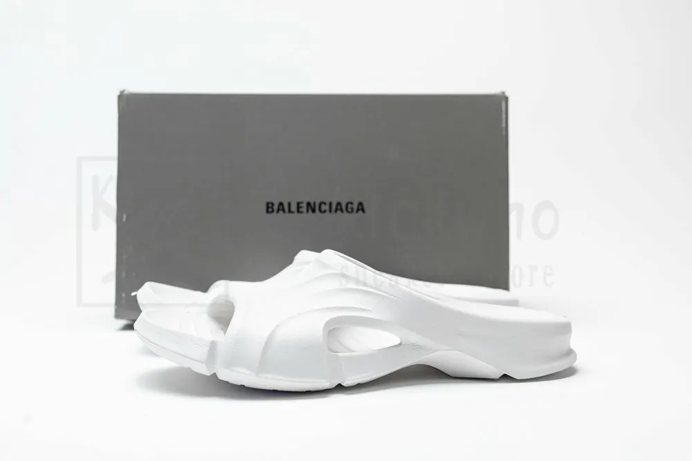 balenciaga mold slide sandal all white