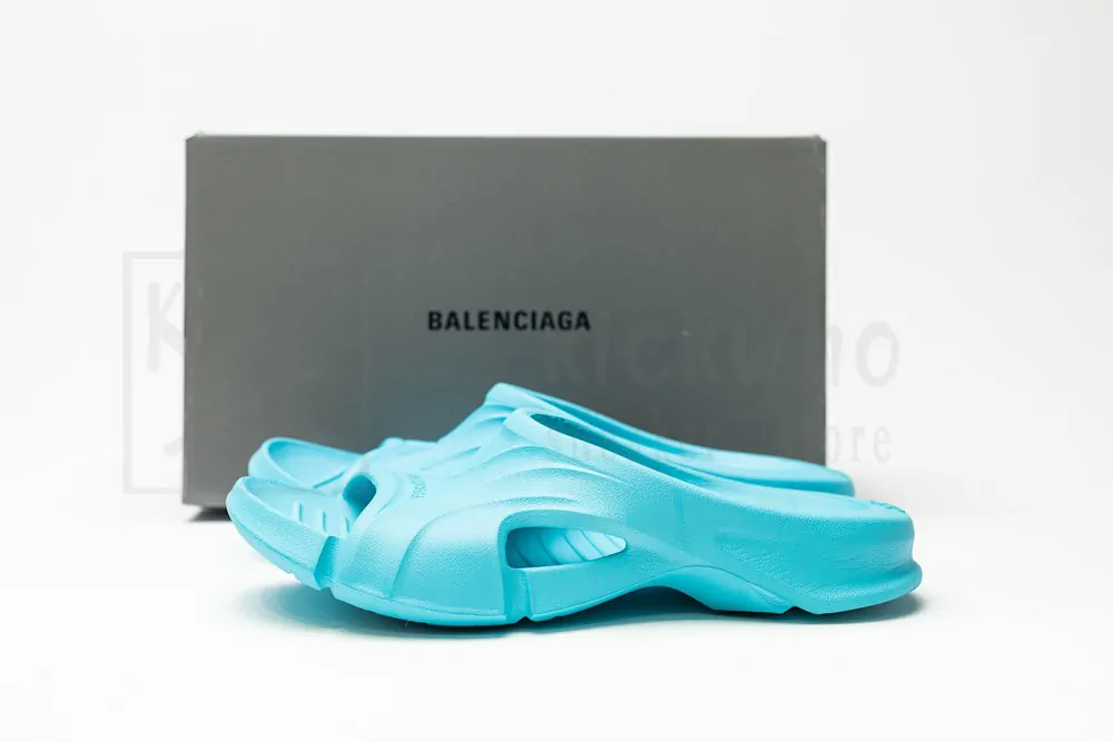 balenciaga mold slide sandal blue