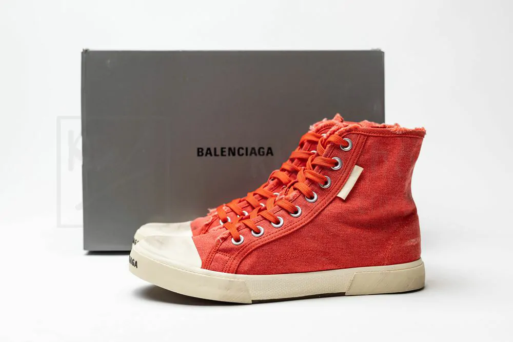 balenciaga paris high top sneaker in red